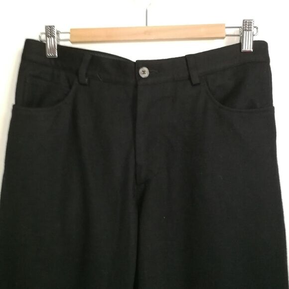 MEN VALENTINO Classic Black Virgin Wool Straigth Leg Trouser Pants Size 38 - Picture 2 of 16